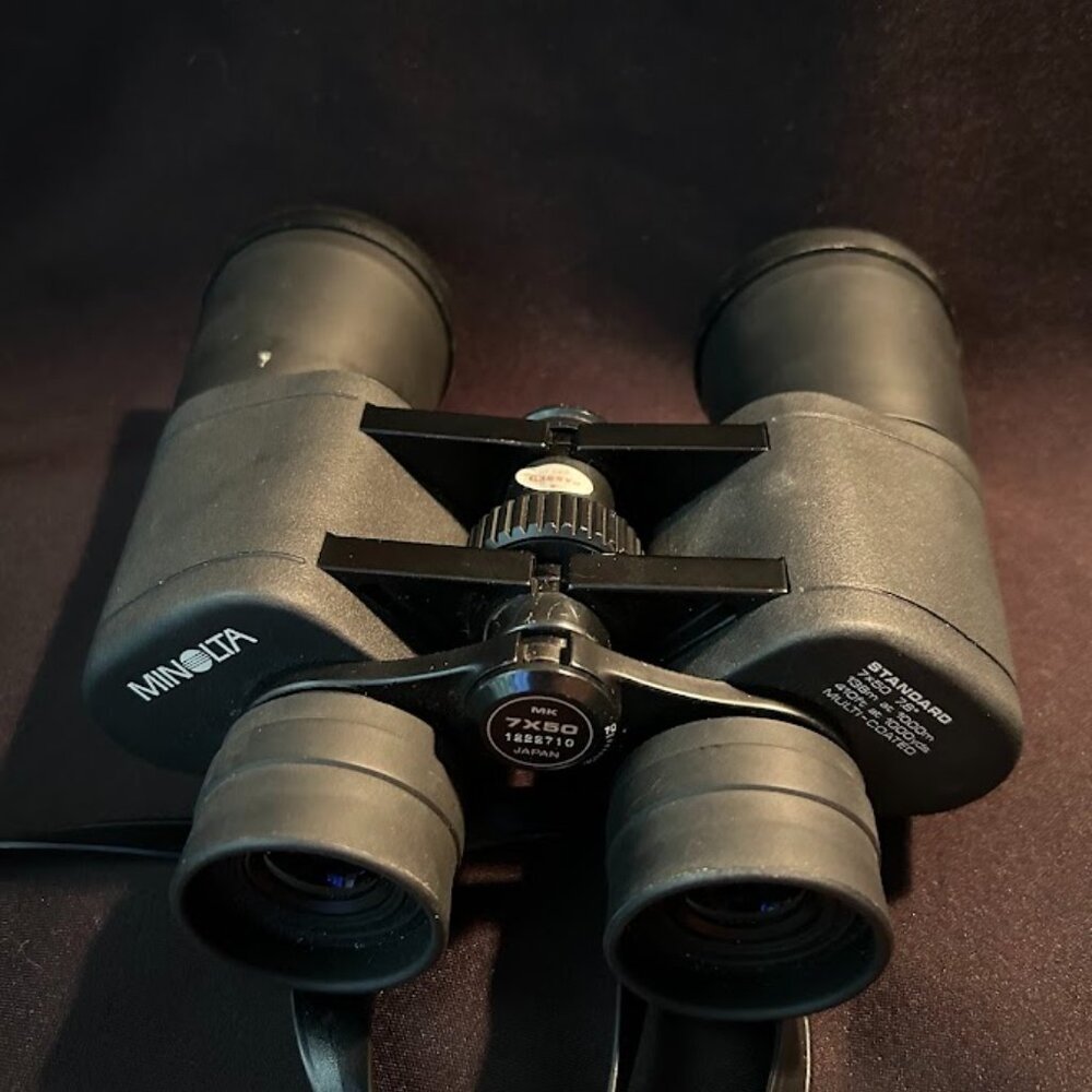 Minolta Standard MK 7X50 7.8° Binoculars Burgundy Case Cloth Multi-Coated Japan